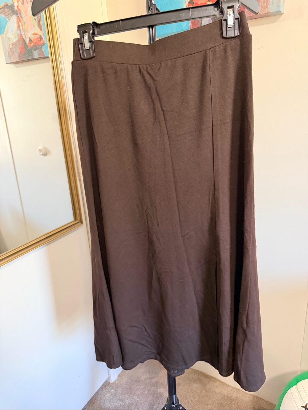 Karen Kane Chocolate Brown Midi A-Line Skirt - Picture 2 of 3